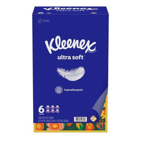 KLEENEX Ultra Soft 120 ct Facial Tissue, 4PK 54317